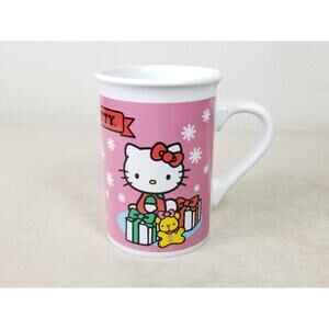 Hello Kitty Sanrio Coffee Mug Teacup 10oz Ceramic Pink 4 1/4" Year 2013 Vintage
